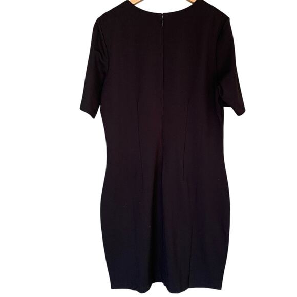 WHBM Dress NWT Women's Size 16 Black Aura Sculpt Lined Sheath Short Sleeve - Picture 3 of 9